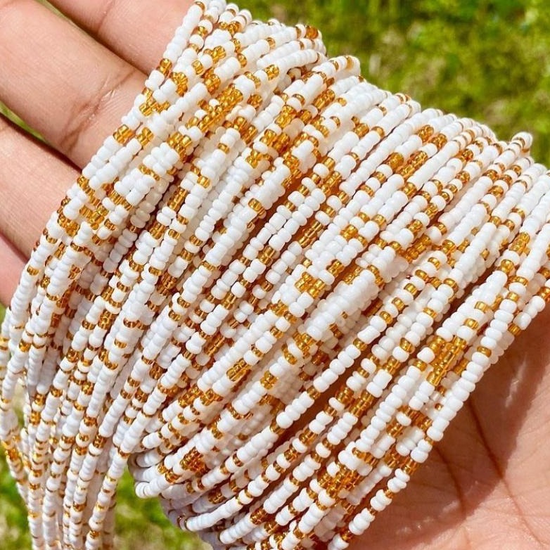 White and Gold Waistbead
