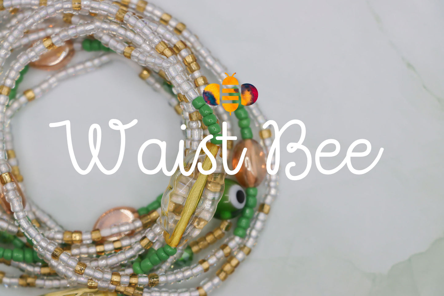 Clear Gold and Green Charm Bead