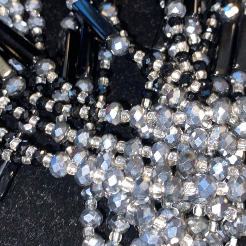 Crystal Collection Waistbead - Silver & Black